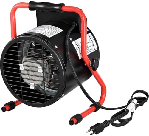 Global Industrial Portable Electric Space Heater With Built-in Thermostat | Ergonomic Handle, 5120 BTUs, 1500 Watt, 120V, For Garages, Warehouses