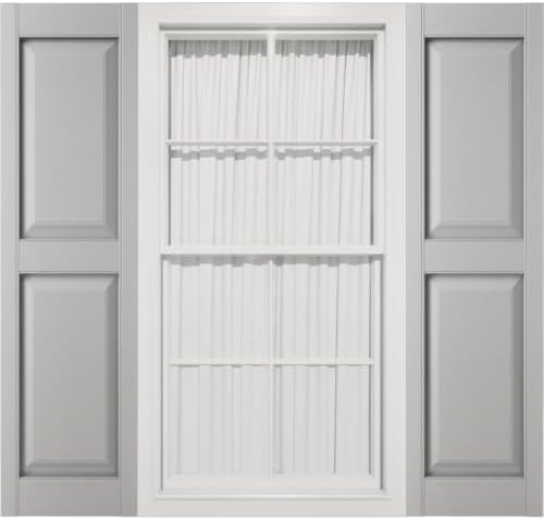 Mid America 00021247002 Standard Size Williamsburg Double Panel Vinyl Shutters, w/Installation Shutter-Lok's & Matching Screws (Per Pair), 002, 12"W x 47"H, Black