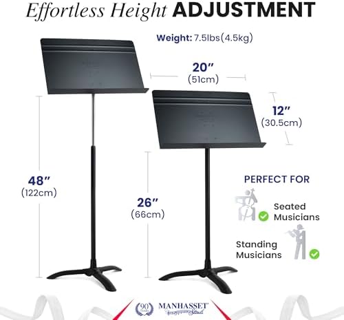 Manhasset Music Stand For Sheet Music - Bulk Pack of 6 Stands - 48 Symphony Model - Long Lasting