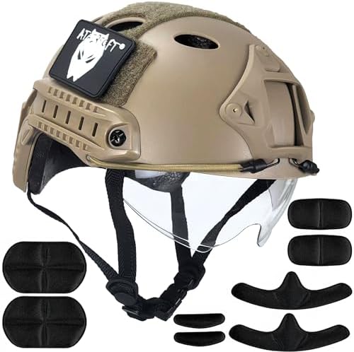 PJ Type Tactical Multifunctional Fast Helmet with Visor Goggles Version