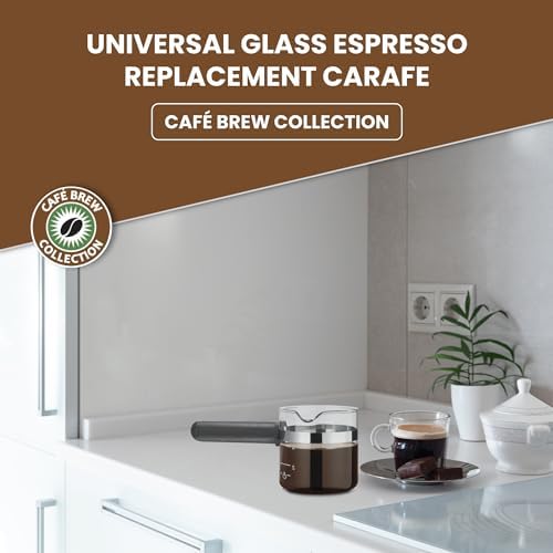 Café Brew 4 Cup Espresso Replacement Carafe, Universal, Borosilicate Glass | Universal fit for Hamilton Beach, Mr. Coffee, Breville, De'Longhi, Krups