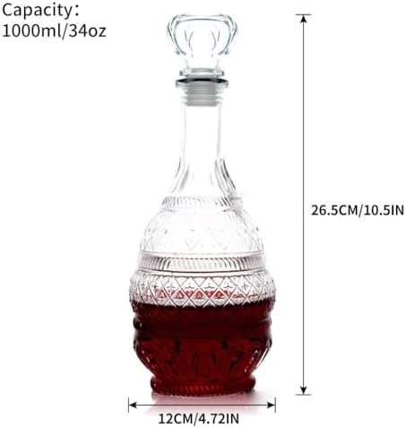 MDLUU Liquor Decanter, Glass Spirits Decanter with Airtight Stopper, Whiskey Vodka Bourbon Decanter Bottle for Gift, Home, Bar, Party Decor