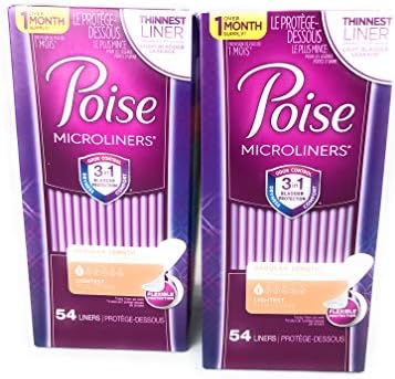 Poise Microliners, Long Length - Lightest Absorbency, 50 Count (Pack of 2)