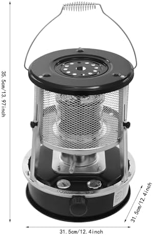 2-in-1 Portable Kerosene Heater & Stove, 9000 BTU Non-Electric Indoor Outdoor Heater with Handle, Heaters for Camping, Garage, Ice Fishing, Hunting, Emergency, Adjustable Height, 4.6L Tank (Black)