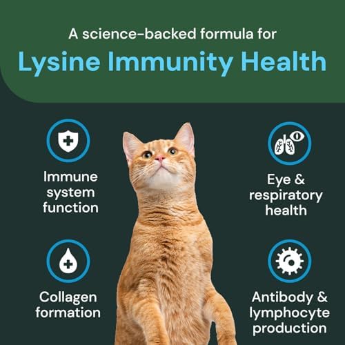 VETRISCIENCE Extra Strength Lysine Immunity Health Chews - Immunity Supplement for Cats of All Ages - Supports Immune Function