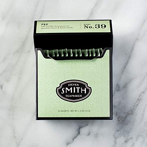 Smith Teamaker Spring Greens, Mao Feng Green Tea, 15 Sachets, 1.3oz each | Full Leaf Green Tea, Caffeinated, Sugar Free, Sustainably Grown, Plant Based Sachets, Microplastic-Free
