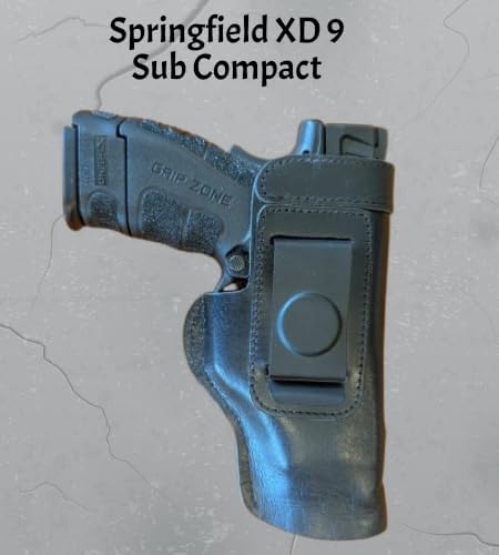The Ultimate Leather IWB Holster - Fits S&W M&P Shield - Glock 17 19 22 23 32 33 44 / Springfield XD & XDS/Walther P99 & All Similar Handguns - Right Handed'-Black