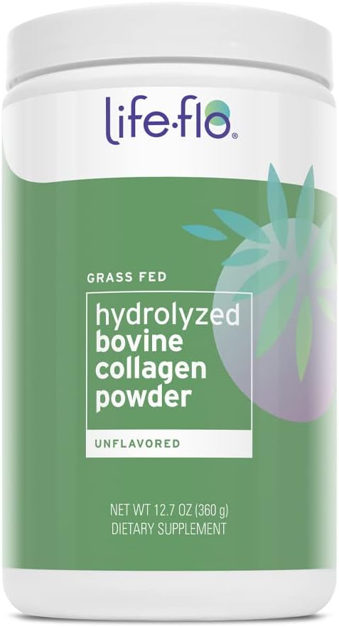 LifeFlo Hydrolyzed Bovine Collagen, Grass Fed | Supports Vibrant Skin & Hair, Bone & Joint Health | 12.7oz, 60 Serv.
