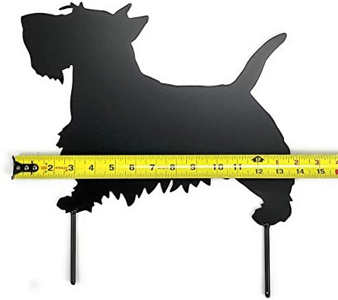 Scottish terrier scotty dog metal art yard stake powder coated black