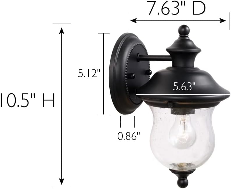 Design House Coach Outdoor Wall Light, Oil Rubbed Bronze | Wall Mount, Traditional, Steel, Lighting, 506576