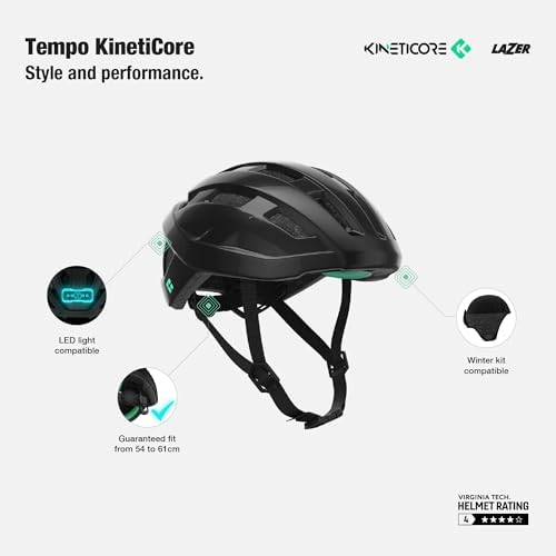 LAZER Tempo KinetiCore Bike Helmet, Lightweight Bicycling Gear for Adults, Men & Women’s Cycling Head Gear