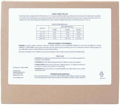 Robelle 25-Pounds Premium pH Up for Swimming Pools | 100% Sodium Carbonate, Raises pH, pH Increaser, Easy To Use, Works Fast