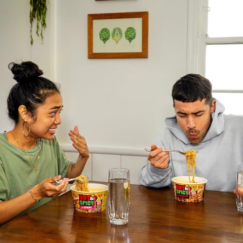 Nissin Hot & Spicy Ramen Noodle Soup, Shrimp, 3.27 Ounce (Pack of 6)
