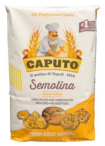 Antimo Caputo Semolina Wheat Flour 2.2 LB (Pack of 6) Bulk - Italian Durum Semola Di Grano - All Natural Dough for Fresh Pasta