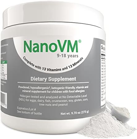 1-3 Years, Allergen-Free Multivitamin for Kids, Unflavored Dietary Supplement, Powdered Supplement with 14 Vitamins & 13 Minerals, Low-Carbohydrate Toddler Vitamins, 275g - Solace Nutrition