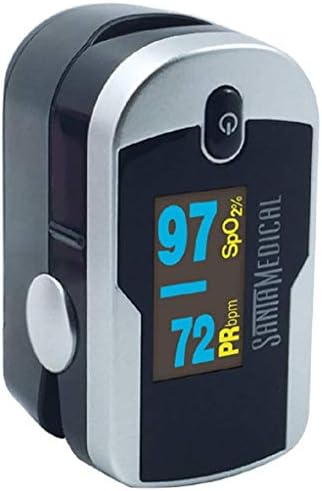 Santamedical Generation 2 Fingertip Pulse Oximeter with Lanyard | Oximetry Blood Oxygen Saturation Monitor with Batteries