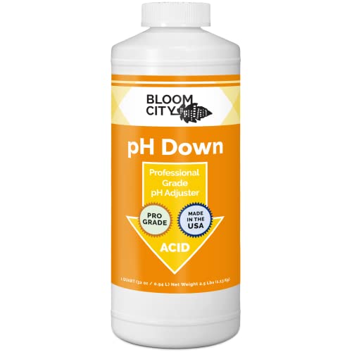 Bloom City pH Down – Liquid pH Adjuster, 32 oz | Supports Nutrient Uptake, For Soil or Hydro Grows, Compatible with all Nutrient Programs, Ideal for Indoor & Outdoor Gardens