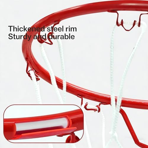 Basketball Rim Goal Wall Mounted Hoop Indoor Outdoor Hanging Basketball Hoop, 32centimeter/12.6inch