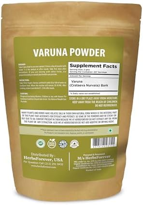 Varuna Powder – Crataeva Nurvala – Prostate Health – Support Prostatic, Kidneys, Gall Bladder and Urinary Tract Health – Non GMO, Organic