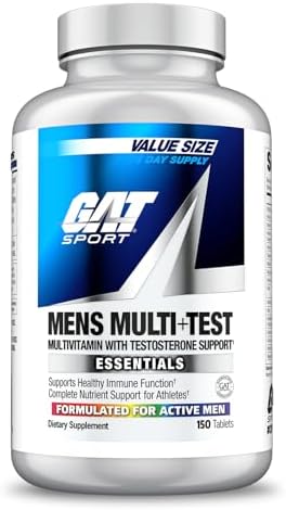 GAT SPORT Men's Multi Plus Test, 150 Tablets (75 Servings) | Men's Multivitamin with Tribulus, Vitamin B12, Zinc, ALA for Testosterone Support