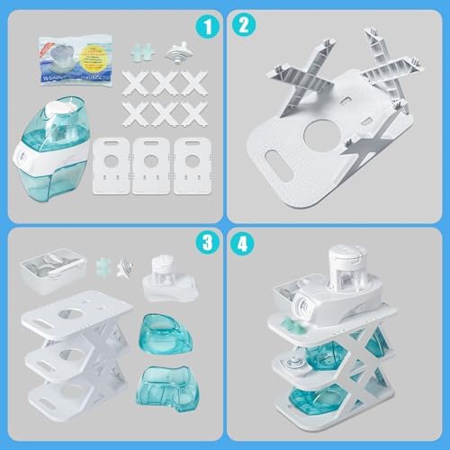 Countertop Caddy 3-Tier Storage Compatible with Navage Nasal Irrigation System