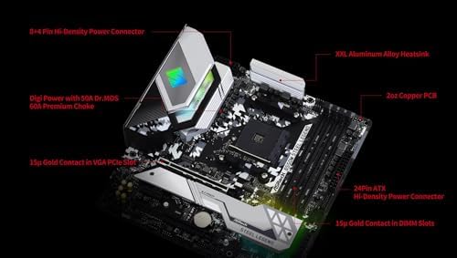 ASRock B550M-HDV Socket AM4 Micro-ATX Motherboard, Supports AMD Ryzen 5000/4000/3000 Series Processors, DDR4 4733+(OC), PCIe 4.0, Gigabit LAN