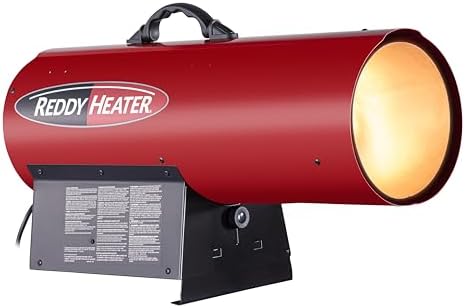 Reddy Heater 150, 000 BTU Forced Air Propane Heater - RFG150V | Outdoor Heater for Garage, Jobsite & Construction Site, Heat up to 3, 800 sq ft Area
