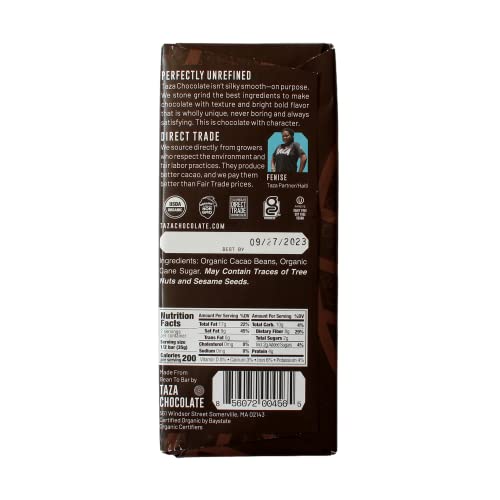 Taza Chocolate Organic Amaze Bar 95% Stone Ground, Wicked Dark, 2.5 Ounce (1 Count), Vegan