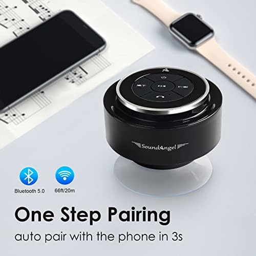 XLEADER, Upgraded, Pro Shower Speaker, Certified IPX7 Waterproof Bluetooth Speaker, with Suction Cup, Silicone Lanyard, 8W Crystal Sound&Rich Bass