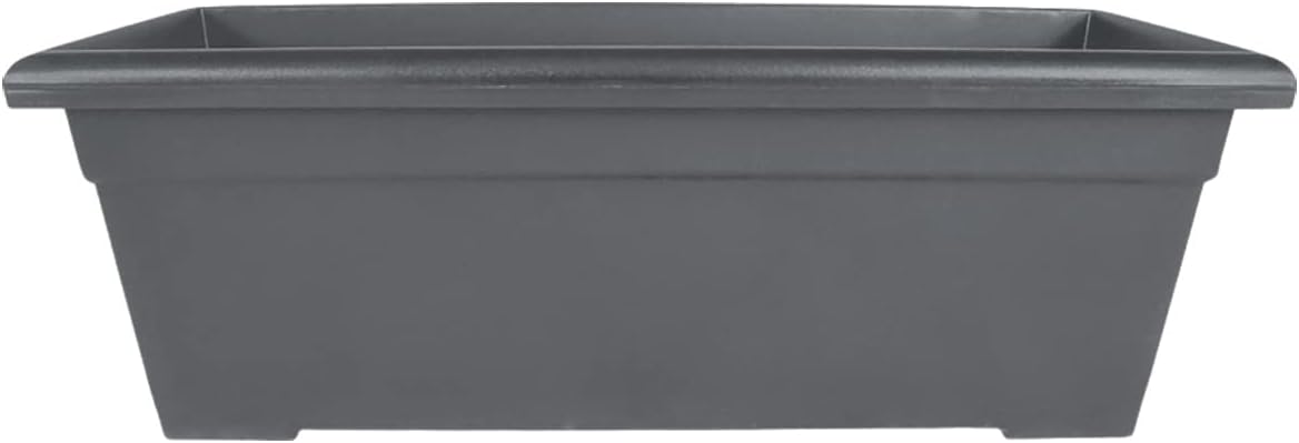 The HC Companies Romana Planter Box, 28 Inch, Clay, 1-Pack | Plastic, Drainage Plug, Lightweight, UV-Resistant, for Garden, Patio, Balcony & Fence