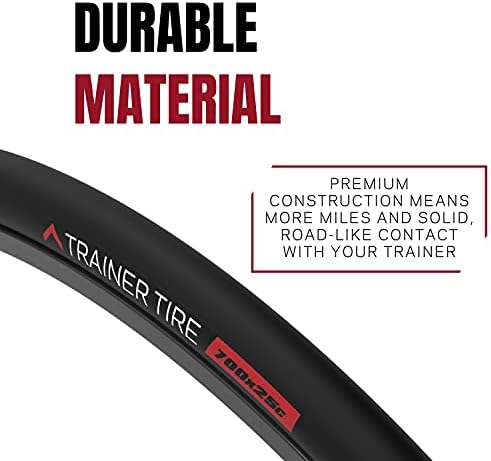KOM Cycling Indoor Trainer Tire 700 x 25c - Road Bike Tire With Quiet Long Lasting Proprietary Rubber Compound - Perfect for Saris, Kinetic Kurt