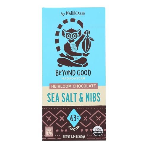 Madecasse Sea Salt and Nib Chocolate Bar, 2.64 Ounce -- 10 per case.