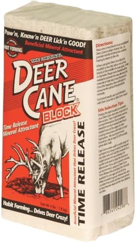 EVOLVED HABITATS Deer Cane Block Mineral Deer Attractant - Fast & Easy to Use All Year-Round Concentrated Mineral Food Supplement for Deer