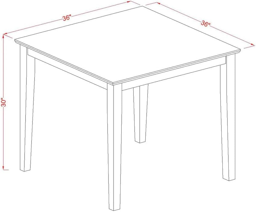 East West Furniture OXT-ANA-T Oxford Square Dining Table for Small Spaces, 36x36 Inch, Natural