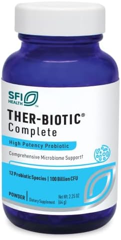 Klaire Labs SFI Health Ther-Biotic Complete Probiotic Powder, 64g | Men's and Women's Probiotics for Digestive Health & Immune Support, 100 Billion CFU, Dairy-Free, Hypoallergenic