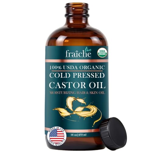 Organic Castor Oil Eyelash Growth Serum, Eyebrow Lash Serum for Hair Growth