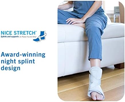 Brownmed Nice Stretch X Lite - Dorsal Foot & Ankle Night Splint for Plantar Fasciitis & Tendonitis - Adjustable Universal Fit