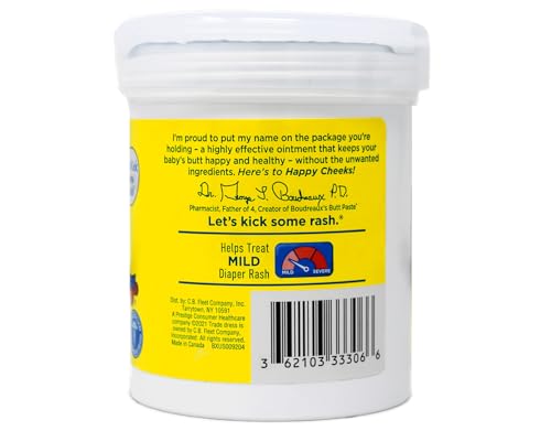 Boudreaux’s Butt Paste Diaper Rash Ointment, 16% Zinc Oxide Baby Rash Cream, Skin Protectant, Fast Relief for Diaper Rash, Pediatrician Recommended