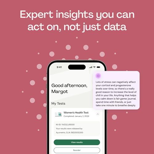Everlywell At-Home Women's Health Collection Kit, Measures 11 Biomarkers for Hormonal Wellness, including Cortisol