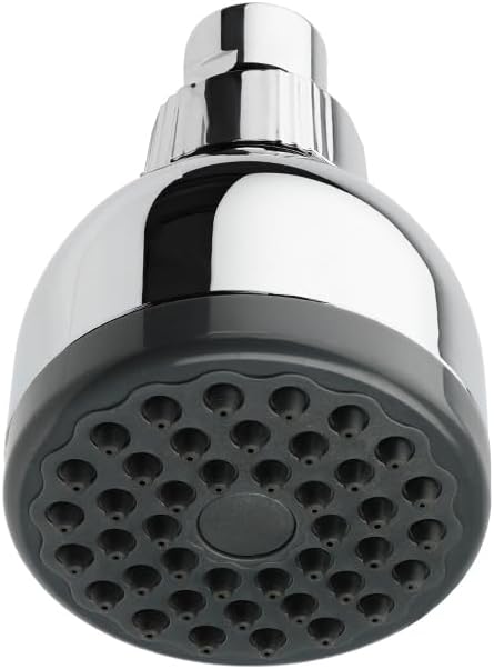 Aquabliss TurboSpa High-Pressure Shower Head - Chrome | 3-inch high-pressure shower head with 42-nozzle wide spray and flow restrictor. Twist-on