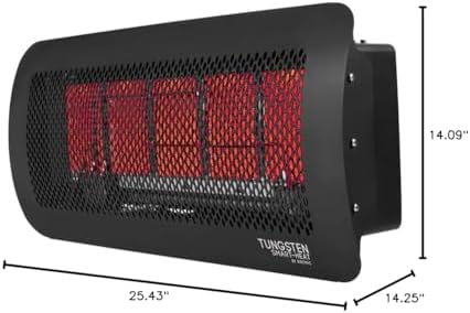 Bromic Tungsten Smart Heat 12000W Gas Patio Heater - Propane Gas (LPG), 500 Series, 110V, Black Finish - BH0210004-1