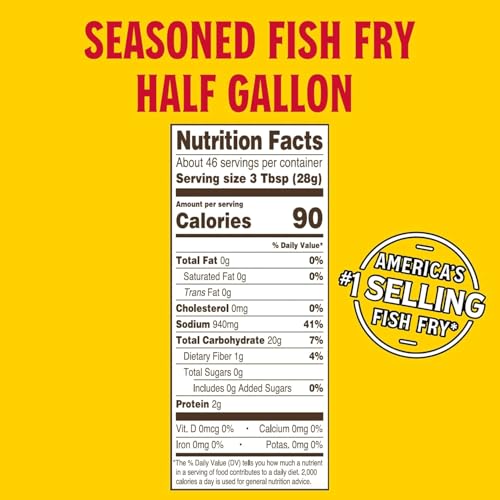 Louisiana Fish Fry Seasoned Fish Fry Seafood Breading Mix 2.88 lbs. (Pack of 6) - Season and Cook All Your Fish, Shrimp, Oysters, Vegetables
