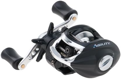 Shakespeare Agility Low Profile Baitcast Fishing Reel, Right Handle Position, Multi-Disk Drag System, Brass Drive and Pinion Gears