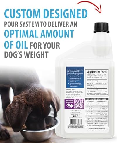 LifeSense C8 MCT Oil for Dogs | Sourced from Coconut Oil | Dog Optimal Fuel for The Brain and Body | Human Grade | Non-GMO| Keto-Friendly