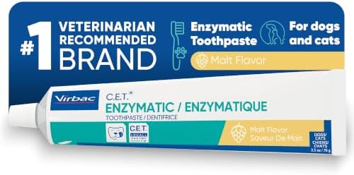 C.E.T. Enzymatic Toothpaste for Dogs and Cats, Vanilla Mint, 2.5oz | Plaque and tartar control for fresh breath, pet dental care toothpaste, Dual enzyme system, vanilla mint flavored toothpaste
