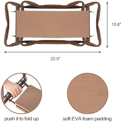 LUCKYERMORE Garden Kneeler and Seat Folding Kneeling Bench Stool with Tool Pouches Soft EVA Foam for Gardening,Asiento Garden Kneeler,Brown