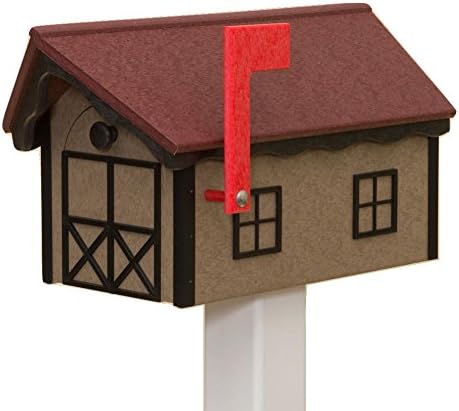 Recycled Poly Plastic Barn Mailbox USA Handmade (Weatherwood)