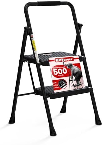 HBTower Step Ladder, Folding Step Stool with Wide Anti-Slip Pedal