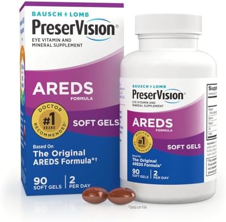 PreserVision AREDS Eye Vitamins, #1 Eye Doctor Recommended Brand, Multivitamin with Copper, Vitamin A, C & E, Zinc Supplements, 120 Softgels
