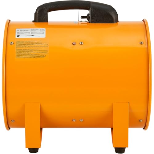 Global Industrial Portable Ventilation Fan, 12" Diameter Confined Space Fan | Blower Fan, 2 Speed, 1640 CFM, 3/8 HP, 10'L GFCI Power Cord, 120V